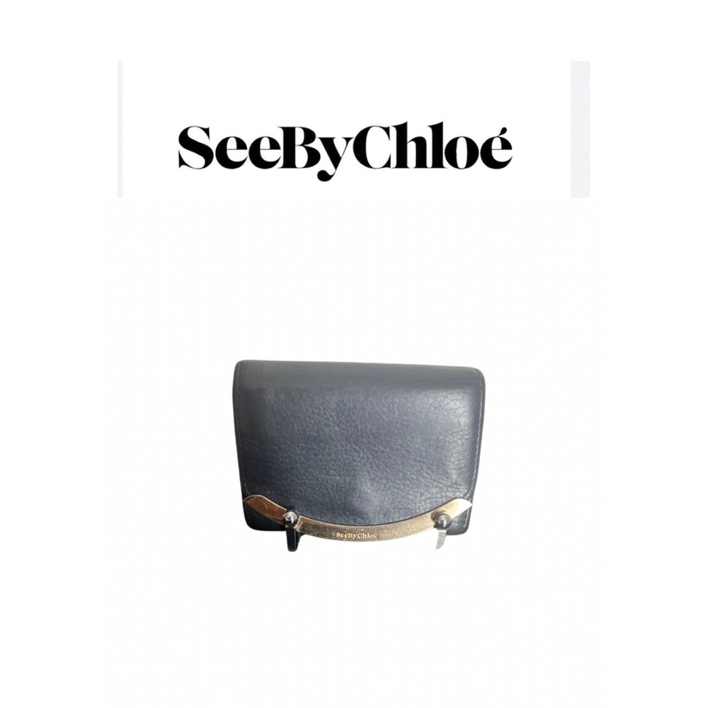 GUC - See By Chloe Lizzie Navy Compact Wallet